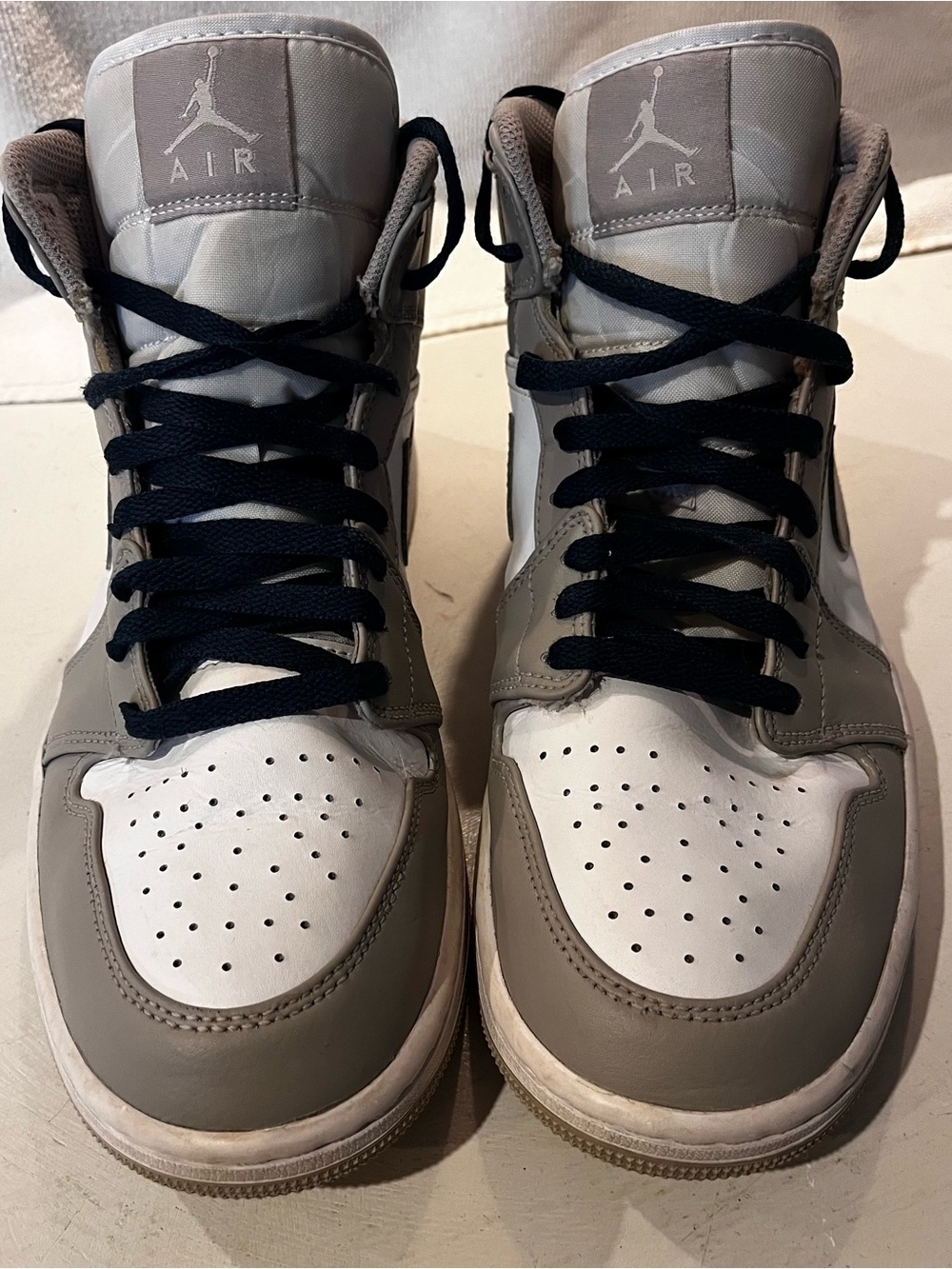 Nike Air Jordan High-Top Sneakers in Gray, White and Black